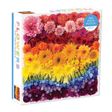 Rainbow Summer Flowers puzzle by Galison box featuring a colorful array of flowers and petals