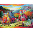 Sur La Rue Des Tremblay 300 piece jigsaw puzzle featuring a colorful country cabin scene