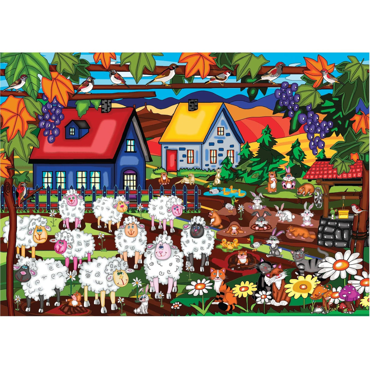 10 Sheep and More 2000 Piece Jigsaw Puzzle by JaCaRou Puzzles - JaCaRou Puzzles Inc. - Jigsaw Puzzles - The Puzzle Center - 