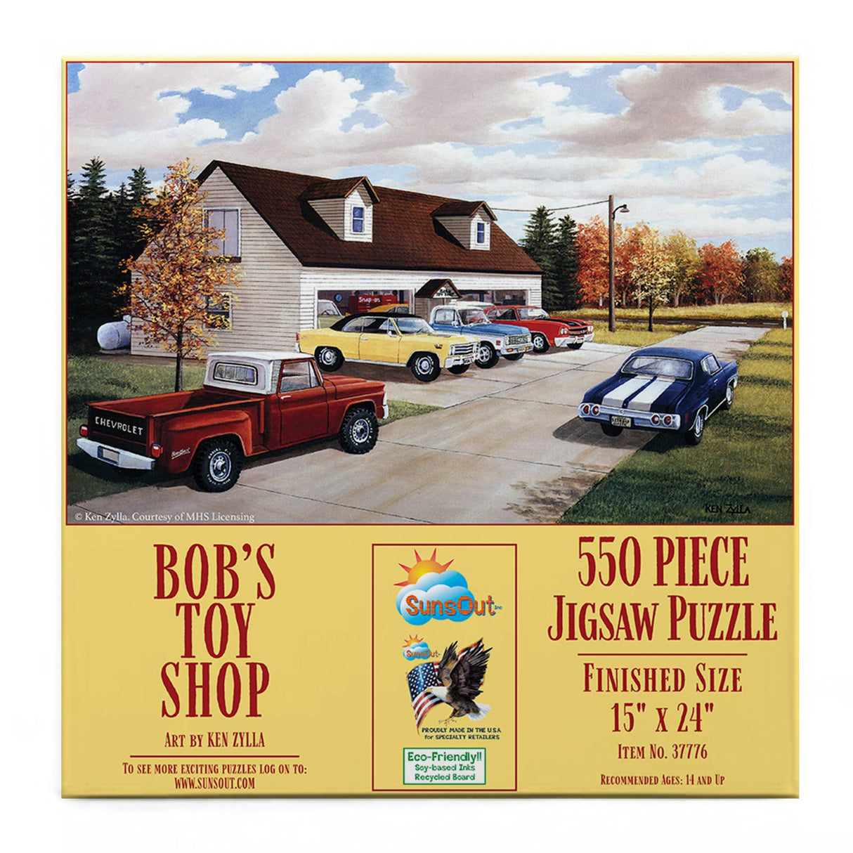 550 piece vintage cars puzzle by SunsOut featuring classic vehicles