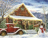 Lazy Creek Country Store 1000 piece puzzle by Springbok featuring a vintage Christmas country store with wreaths and snowman