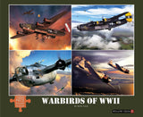 Box of Warbirds of WWII puzzle showcasing WWII fighter and bomber planes