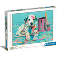 Furry friends - this dog is has paint all over him for this 500 piece puzzle by Clementoni