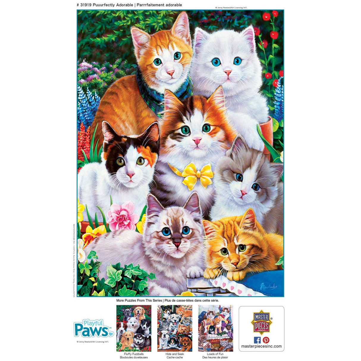 Playful Paws - Puuurfectly Adorable 300 Piece EZ Grip Puzzle by MasterPieces | Cute Kitten Garden Jigsaw Puzzle
