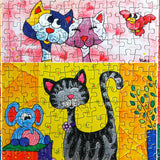 Feline-themed 1000-piece puzzle with bright and playful cat artwork