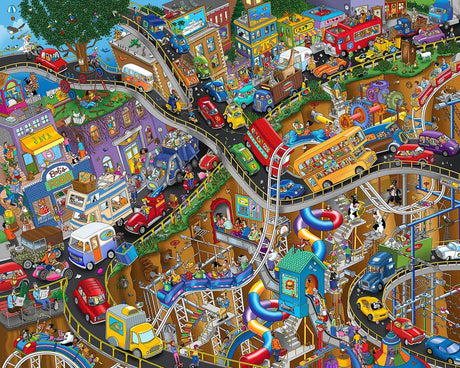 Getting Away 1000 Piece Jigsaw Puzzle by Springbok - Wacky Rush Hour Fun