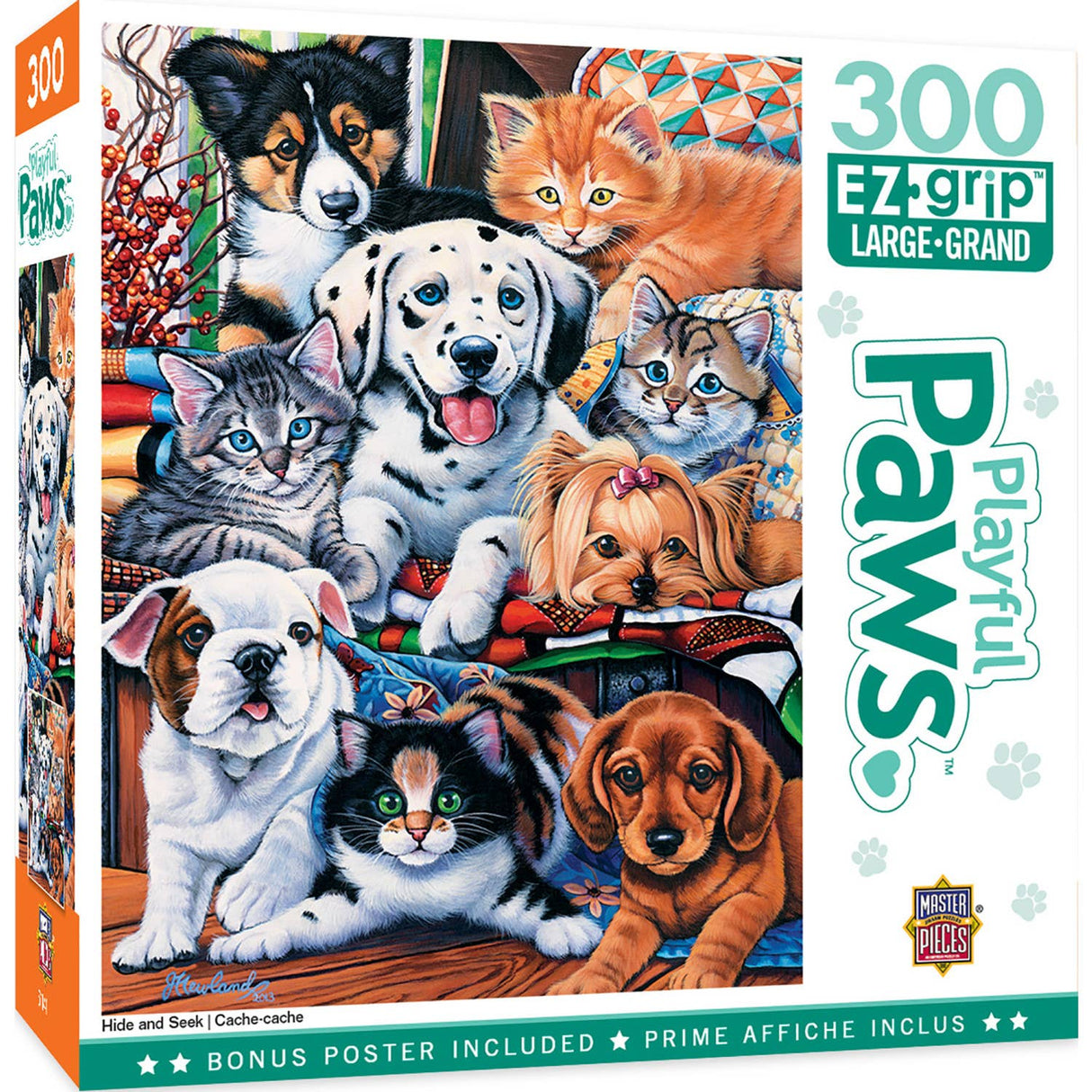 Playful Paws - Hide and Seek 300 Piece EZ Grip Puzzle by MasterPieces