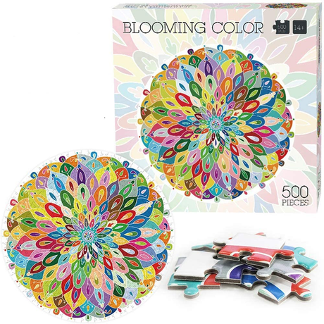 500 Pieces Blooming Color Round Jigsaw Puzzle