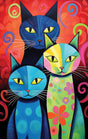 Cat Family 550 Piece Puzzle by SunsOut featuring colorful cats