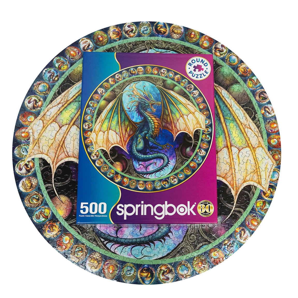 Dragon Heart 500 Piece Round Jigsaw Puzzle by Springbok Puzzles