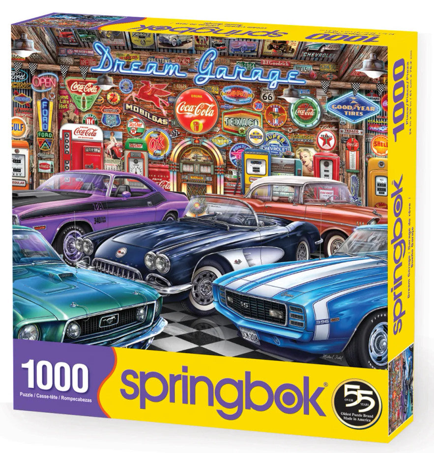 Dream Garage 1000 Piece Jigsaw Puzzle by Springbok - Classic Car Enthusiast's Dream