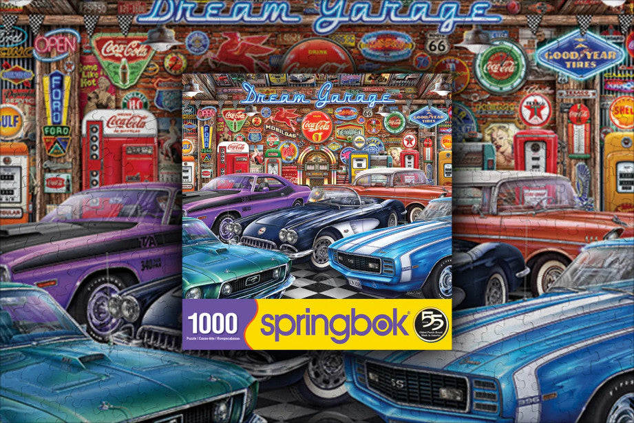 Dream Garage 1000 Piece Jigsaw Puzzle by Springbok - Classic Car Enthusiast's Dream