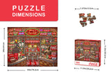 High-quality 1000 piece jigsaw puzzle featuring a nostalgic Coca-Cola-themed diner scene by Springbok showing dimensions