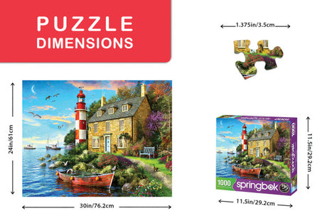 The Cottage Lighthouse 1000 Piece Jigsaw Puzzle by Springbok