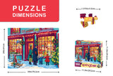 High-quality 1000 piece jigsaw puzzle by Springbok featuring nostalgic holiday imagery of a Christmas toy shop