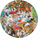 Completed 500 piece Mushrooms and Butterflies round puzzle by eeBoo