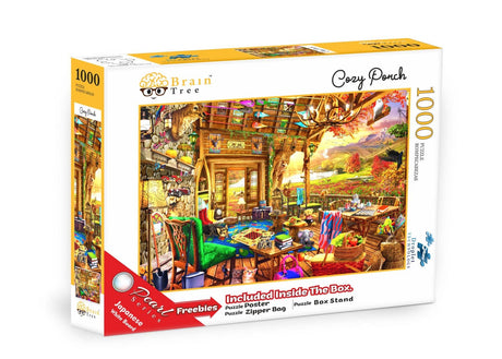 Cozy Porch 1000 piece jigsaw puzzle with lots of details by Brain Tree