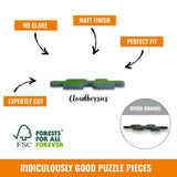 Image showing the matt finish puzzle pieces with no glare. Sustainable puzzles