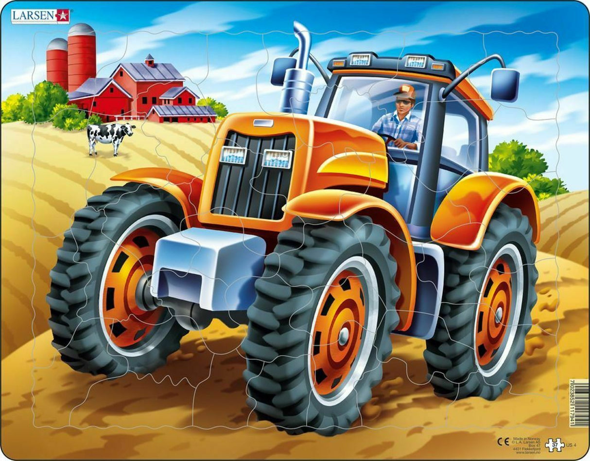 Tractor 37 Piece Children's Educational Jigsaw Puzzle by Larsen Puzzles - Farm Fun for Kids