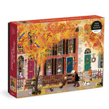 Autumn in the Neighborhood 1000 piece jigsaw puzzle featuring cozy fall scenery