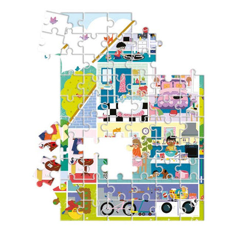 Completed Home Sweet Home puzzle with vibrant colors and cozy imagery for kids by Clementoni