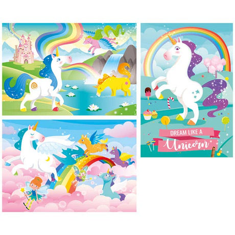 Supercolor Puzzle - 3 Puzzles 48 pieces each - Unicorn Brilliant by Clementoni