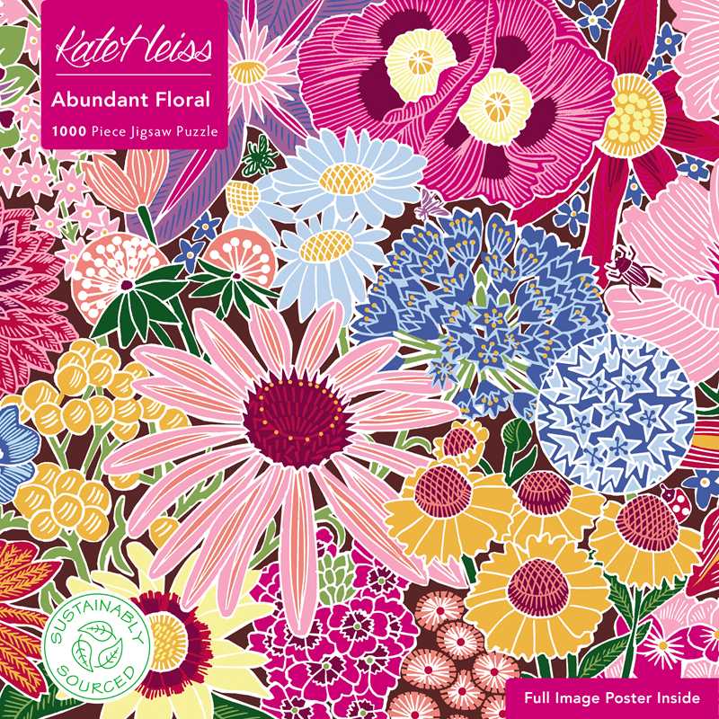 Kate Heiss: Abundant Floral 1000 piece puzzle featuring bold floral patterns