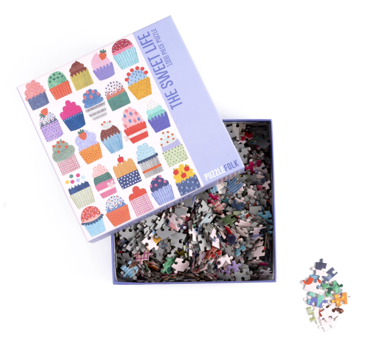 The Sweet Life 1,000 Piece Puzzle by Puzzlefolk | Delicious Cupcake Jigsaw Puzzle