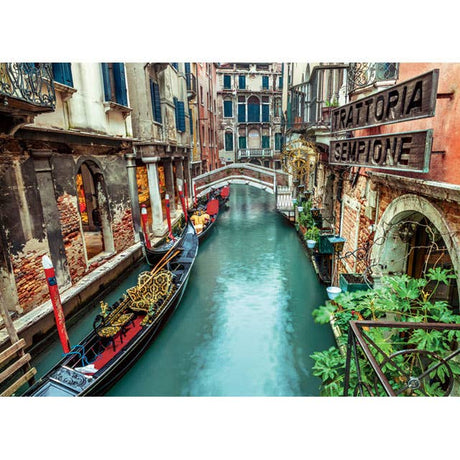 Venice Canal 1000 piece puzzle featuring a tranquil canal scene in Venice by Clementoni