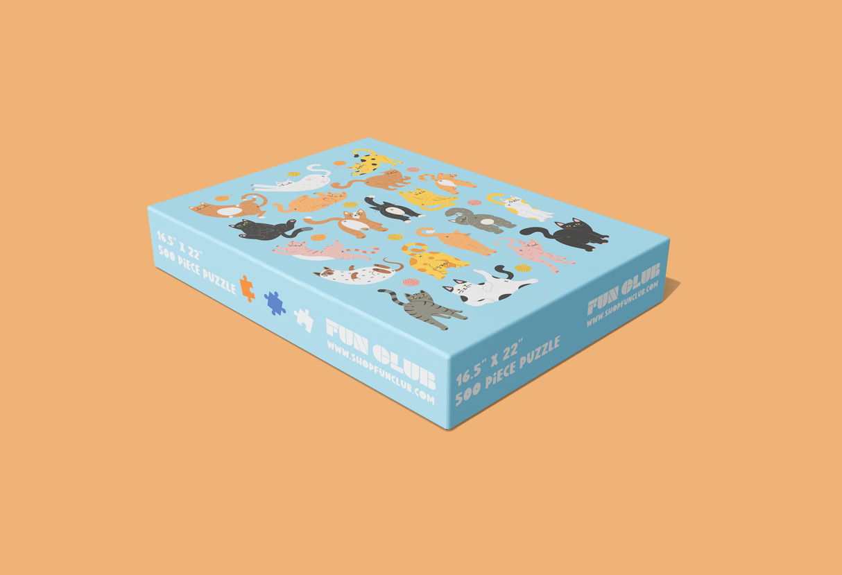 Cat Butts Puzzle - Funny 500 Piece Jigsaw Puzzle by FUN CLUB