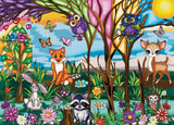 JaCaRou Puzzles Friendly Forest Harmony featuring colorful forest animals