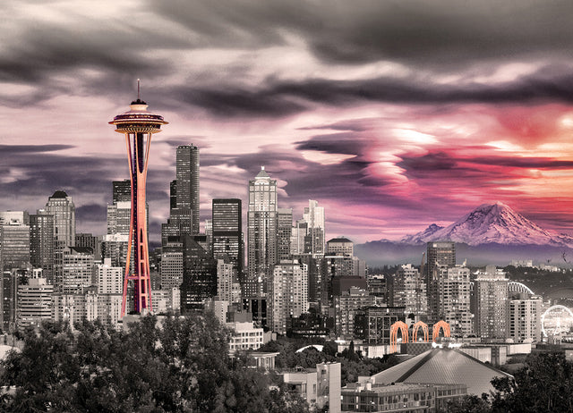 Seattle City Skyline 1000 piece jigsaw puzzle featuring Space Needle