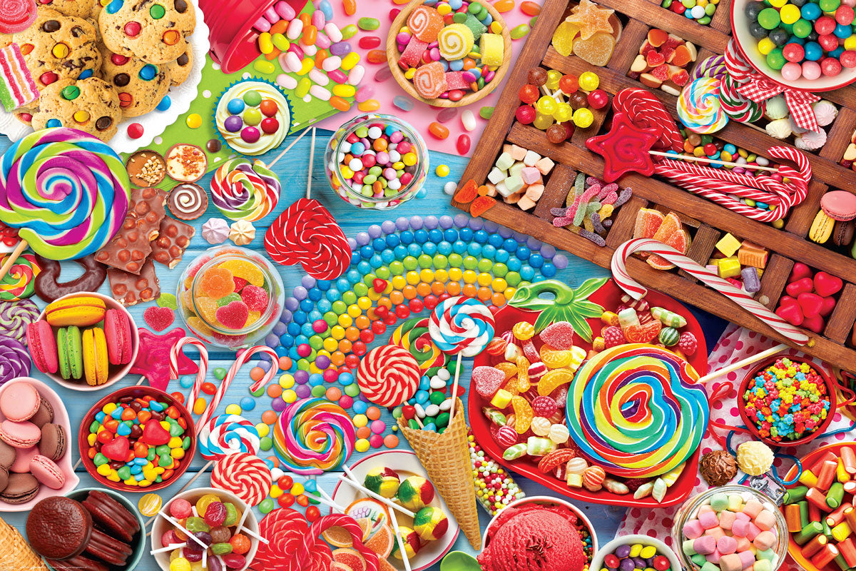 Candy Party 1000 piece jigsaw puzzle by Eurographics featuring colorful candies