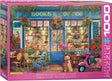 Books & Coffee 1000 piece jigsaw puzzle by Eurographics featuring cozy bookstore café