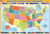 Map of the US 200 Piece Educational Puzzle by Eurographics - SMART KIDS Collection