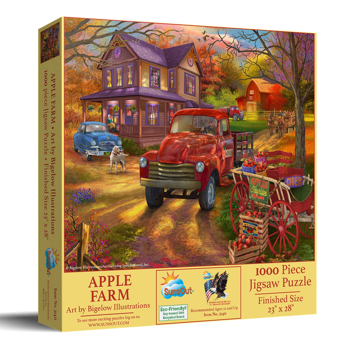 Apple Farm 1000 Piece Jigsaw Puzzle by SunsOut - Nostalgic Countryside Charm