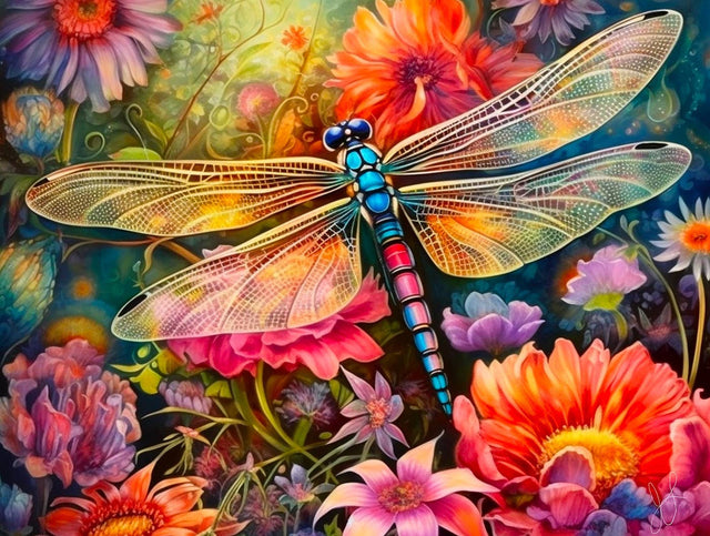 Spring Garden Peace 500 Piece Dragonfly Puzzle by SunsOut