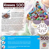 Eco-friendly label on the Hershey's Kisses puzzle box by Masterpieces highlighting recycled materials