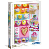 Sweet Donuts 1000 piece puzzle featuring vibrant and colorful donut illustrations by Clementoni