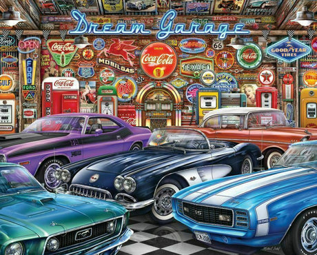 Dream Garage 1000 Piece Jigsaw Puzzle by Springbok - Classic Car Enthusiast's Dream