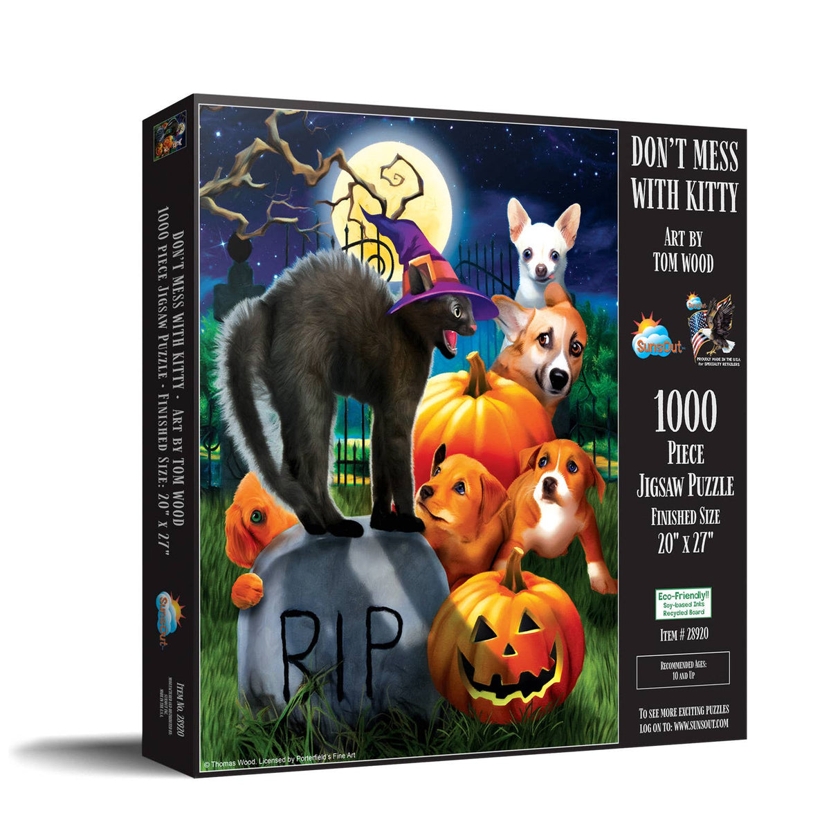 Don't Mess with Kitty 1000 Piece Jigsaw Puzzle by SunsOut - Purr-fect Halloween Fun