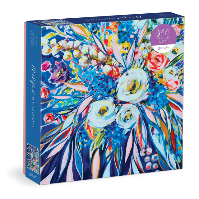 Artful Blooms 500 piece puzzle featuring rich and vibrant floral illustrations by Galison