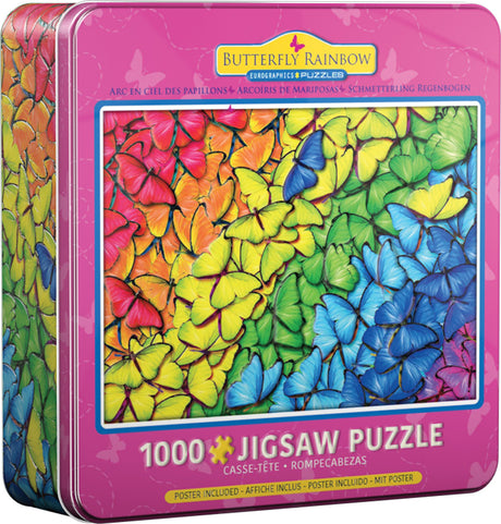 Butterfly Rainbow 1000 piece jigsaw puzzle featuring colorful butterflies