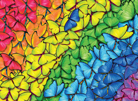 High-quality rainbow colored puzzle with vibrant butterfly array