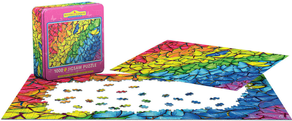 Completed Butterfly Rainbow puzzle with bright butterfly wings in a rainbow pattern