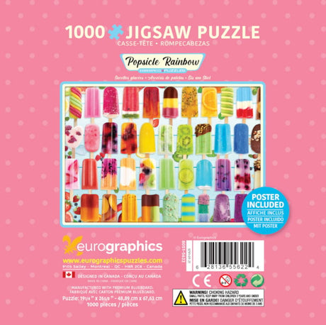 Popsicle Rainbow Tin 1000 Piece Jigsaw Puzzle by Eurographics - Colorful & Fun