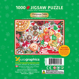 EuroGraphics Christmas Table 1000-piece jigsaw puzzle pieces in tin