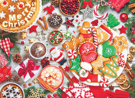 Festive Christmas dessert-themed 1000-piece jigsaw puzzle