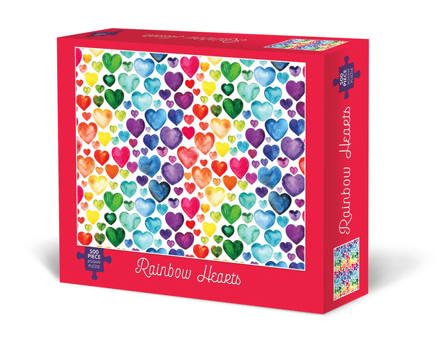 fun colorful hearts puzzle by willow creek. 500 piece colorful puzzle.