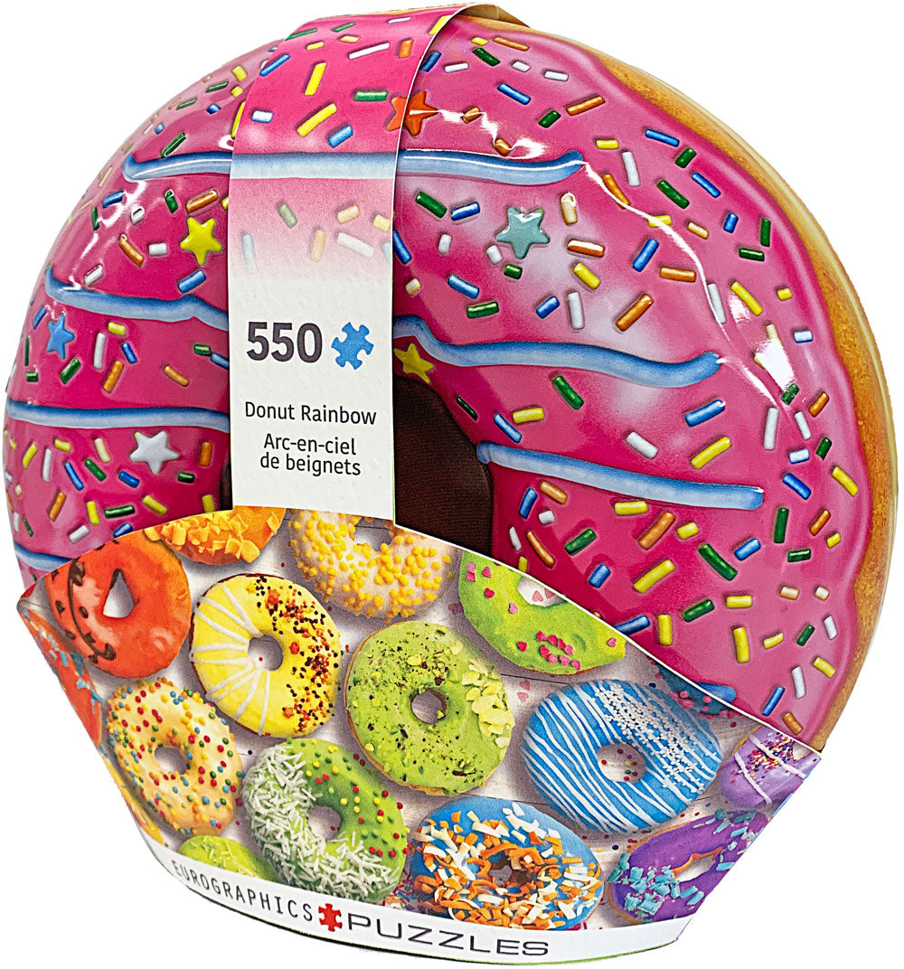 Donut Rainbow Shaped Tin 550 Piece Puzzle by Eurographics